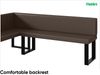 MEBLINI Eckbank für Esszimmer mit ausziehbarem Tisch - Küchenbank - Essecke - Sitzecke Küche - ERIC - U-Beine 142x196x87cm Links - Braun Kunstleder/B Weiß Hochgl. Bild 5