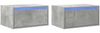 vidaXL Wand-Nachttische mit LED-Leuchten 2 Stk. Betongrau 860218 Bild 2