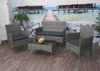 Poly-Rattan Garnitur HWC-F55, Balkon-/Garten-/Lounge-Set Sofa Sitzgruppe ~ grau, Kissen dunkelgrau Bild 3