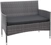 Poly-Rattan Garnitur HWC-F55, Balkon-/Garten-/Lounge-Set Sofa Sitzgruppe ~ grau, Kissen dunkelgrau Bild 4