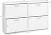 Schuhschrank WL5.829 Modern 120 x 81 x 24 cm Holz Schuhregal Weiß 4 Fächer, Schuhkommode Flurschrank mit Ablage, Design Schuhkipper Schuhaufbewahrung, Flurkommode für Schuhe Hoch Bild 4