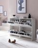 Schuhschrank WL5.829 Modern 120 x 81 x 24 cm Holz Schuhregal Weiß 4 Fächer, Schuhkommode Flurschrank mit Ablage, Design Schuhkipper Schuhaufbewahrung, Flurkommode für Schuhe Hoch Bild 5