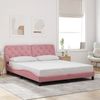 vidaXL Bettgestell mit LED ohne Matratze Rosa 160x200 cm Samt 3213866 Bild 4