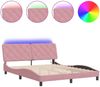vidaXL Bettgestell mit LED ohne Matratze Rosa 160x200 cm Samt 3213866 Bild 2