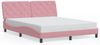 vidaXL Bettgestell mit LED ohne Matratze Rosa 160x200 cm Samt 3213866 Bild 5