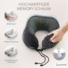 Cozyor Nackenstützkissen Memory Nackenkissen mit verstellbarem Verschluss + praktischer Tasche, Bezug: waschbarer Bezug, Set, Nackenhörnchen zum Reisen, klein & kompakt, anthrazit dunkelgrau, auch im Reise-Set mit Reisedecke & Augenmaske erhältlich Bild 3