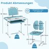 Kinder Schreibtisch mit Stuhl Höhenverstellbarer Kinderschreibtisch mit Neigbarer Tischplatte Blau Bild 2