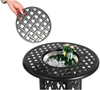 Flieks Beistelltisch Outdoor, Aluminium Gartentisch rund Ø55cm, mit integriertem Eiseimer, wetterfest rostfrei, Schwarz Bild 5