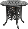 Flieks Beistelltisch Outdoor, Aluminium Gartentisch rund Ø55cm, mit integriertem Eiseimer, wetterfest rostfrei, Schwarz Bild 3