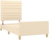 Bettgestell mit Kopfteil Creme 100x200 cm Stoff [3125119] Bild 4