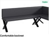 MEBLINI Eckbank für Esszimmer mit ausziehbarem Tisch - Küchenbank - Essecke - Sitzecke Küche - TONI - X-Beine 142x196x87cm Rechts - Grau Kunstleder/B Weiß Matt Bild 5