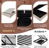 Polsterbett 140x200 cm mit Bettkasten und USB/Type-C, Leinen Natur, ohne Matratze Bild 5