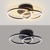 LED Deckenleuchte Deckenlampe Schwarz -ZMH 2 Ringe Moderne Runde Design Wohnzimmerlampe 24W 3000K Warmweiß Schlafzimmerlampe Drehbar küchenlampe für Wohnzimmer Schlafzimmer Küche Bild 4