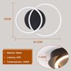 LED Deckenleuchte Deckenlampe Schwarz -ZMH 2 Ringe Moderne Runde Design Wohnzimmerlampe 24W 3000K Warmweiß Schlafzimmerlampe Drehbar küchenlampe für Wohnzimmer Schlafzimmer Küche Bild 3