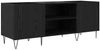 vidaXL Schallplattenschrank Schwarz Eichen-Optik 121 x 38 x 48 cm 881791 Bild 2