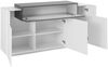 Dmora Kommode Aschly, 3-türiges Küchen-Sideboard, Wohnzimmer-Buffet, 100 % Made in Italy, 160 x 45 x 86 cm, glänzendes Weiß und Schiefer, Bild 4