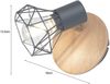 LED Wandstrahler Gitterlampe Grau / Holz mit Schalter, Breite 11cm Bild 3