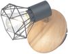 LED Wandstrahler Gitterlampe Grau / Holz mit Schalter, Breite 11cm Bild 2