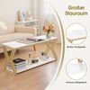 BarberPub Couchtisch Gold, Beistelltisch mit 2 Ablagen, Sofatisch aus Holz, Moderner Wohnzimmertisch Metall, Kaffeetisch für Wohnzimmer, Schönheitssalon, 2196 Bild 4