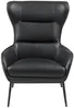 Vente-unique - DINNIA Sessel Leder Schwarz - B 95 cm x H 95 cm x L 69 cm Bild 3