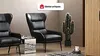 Vente-unique - DINNIA Sessel Leder Schwarz - B 95 cm x H 95 cm x L 69 cm Bild 2