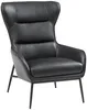 Vente-unique - DINNIA Sessel Leder Schwarz - B 95 cm x H 95 cm x L 69 cm Bild 4