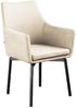 Stuhl Cali Sessel Microfaser Esszimmerstuhl creme Füße matt-schwarz 88.5 x 61 x 56 cm Bild 3
