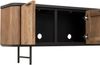 TV Board Soho aus recyceltem Teakholz, modernes Massivholz Design, natur, 190 cm, schwarze Deckplatte Bild 3