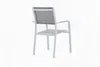 Vente-unique - MACILA Garden dining set Metall Weiß - B 60 cm x H 89 cm x L 57 cm Bild 4