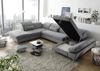 Wohnlandschaft >MELFI< Schlaffunktion, Stauraum, Bezug schlammfarbig - 350x73x245 (BxHxT) Bild 3