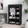 MODFU Stoffschrank Stoffkleiderschrank Schwarz, 103 x 43 x 162,5 cm, 6 Fächer, Vliesoptik (Packung, 1-St, Faltbare Faltgarderobe für Kleidung & Accessoires) Platzsparender Garderobenschrank für Schlafzimmer, WG & Camping Bild 2