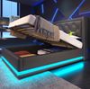 Polsterbett 90x200 cm aus PU mit hydraulischem Bettkasten, 3-seitiger LED-Beleuchtung und USB-Typ-C Bild 5