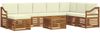 vidaXL Outdoor-Sofagarnitur 9 pcs Natur und Creme Massivholz Akazie 3375345 Bild 2