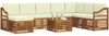 vidaXL Outdoor-Sofagarnitur 9 pcs Natur und Creme Massivholz Akazie 3375345 Bild 3