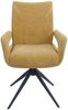 6er-Set Esszimmerstuhl HWC-O78, Küchenstuhl, drehbar Auto-Return, Stoff/Textil Chenille (310g/m²) Öko-Tex ~ senfgelb Bild 5