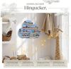 tectake® Holz Regal mit Magnetstreifen für Wand Montage, Tonieregal, Wandregal für's Kinderzimmer, Aufbewahrung Musikbox, für Tonies Tonie Hörfiguren und Toniebox - blau Bild 3