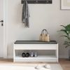 vidaXL Flurbank mit Kissen mit Regal Weiß 103 x 38 x 45 cm 891584 Bild 4