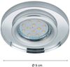 Runder Deckeneinbaustrahler PIRIN in Silber Chrom mit Kristallglas Ø 9cm Bild 4