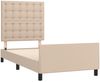 vidaXL Bettgestell mit Kopfteil Cappuccino-Braun 100x200 cm Kunstleder [3125560] Bild 4