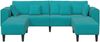 vidaXL Sofa 3 pcs Türkis 250 x 188 x 76 cm Samt 3335180 Bild 4