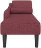 vidaXL Chaiselongue mit Kissen Weinrot Stoff Bild 4