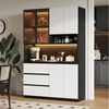 i@home Hochschrank Küchenschränke, Küchenvitrinen mit LED-Beleuchtung Multifunktionale Schränke mit 3 Schubladen, 6 Türen und Ablagebrettern Bild 5