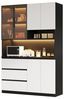 i@home Hochschrank Küchenschränke, Küchenvitrinen mit LED-Beleuchtung Multifunktionale Schränke mit 3 Schubladen, 6 Türen und Ablagebrettern Bild 4