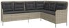 vidaXL Gartensofa in L-Form mit Kissen Hellgrau Poly Rattan 369005 Bild 2