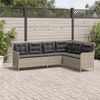 vidaXL Gartensofa in L-Form mit Kissen Hellgrau Poly Rattan 369005 Bild 3