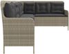vidaXL Gartensofa in L-Form mit Kissen Hellgrau Poly Rattan 369005 Bild 5