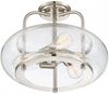 Deckenleuchte, Metall Glas, Nickel, D 40,6 cm Bild 2