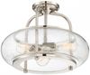 Deckenleuchte, Metall Glas, Nickel, D 40,6 cm Bild 3