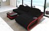 Ecksofa Elegante – Stoff & Komfort - Mikrofaserstoff - Schwarz-Rot - Rechts Bild 3