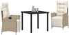 vidaXL Garten Essgruppe mit Kissen 3 pcs Beige Poly-Rattan 3380554 Bild 3